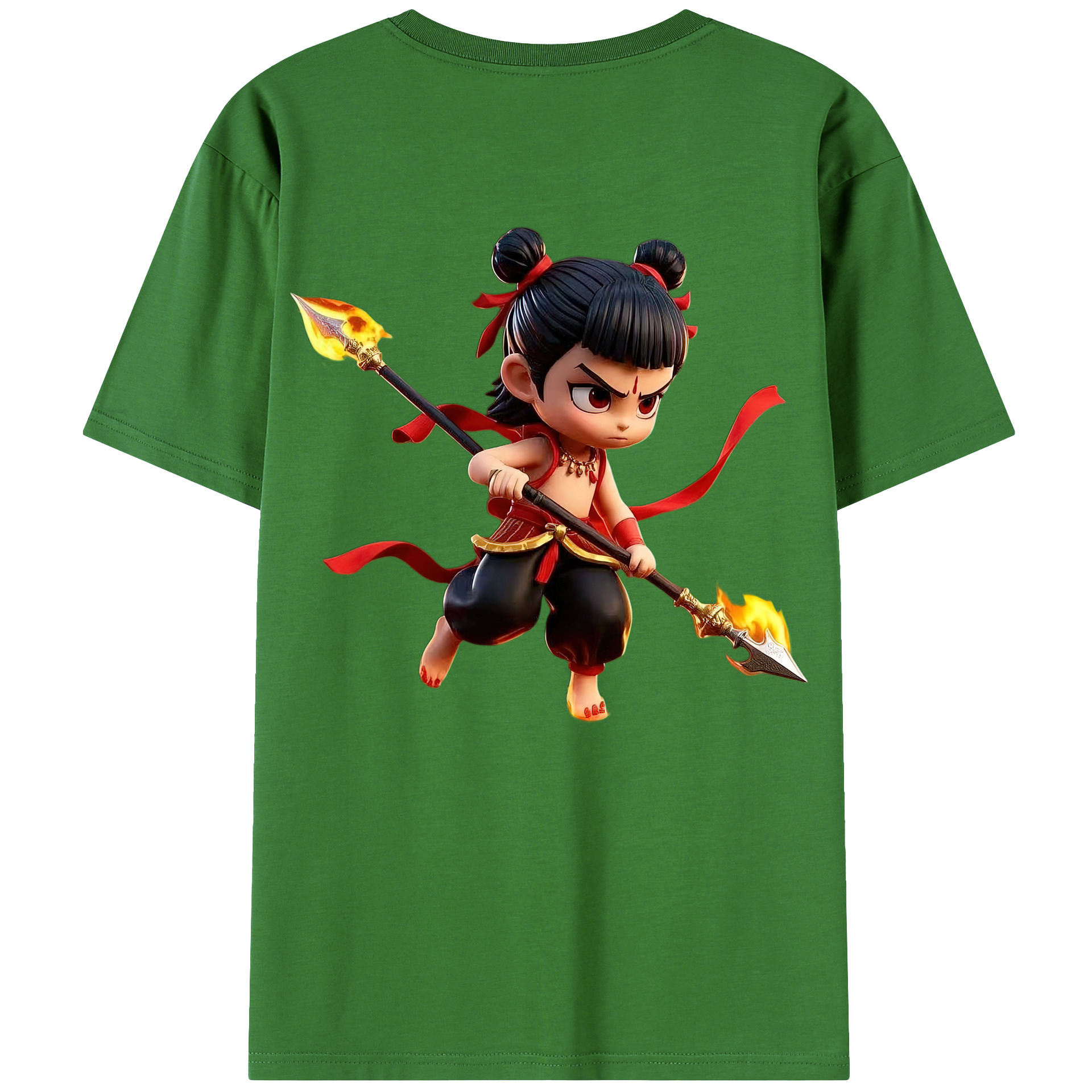 （画像用） Ne Zha 2 ナタ 魔童の大暴れ レディース半袖Tシャツ(バックプリント)